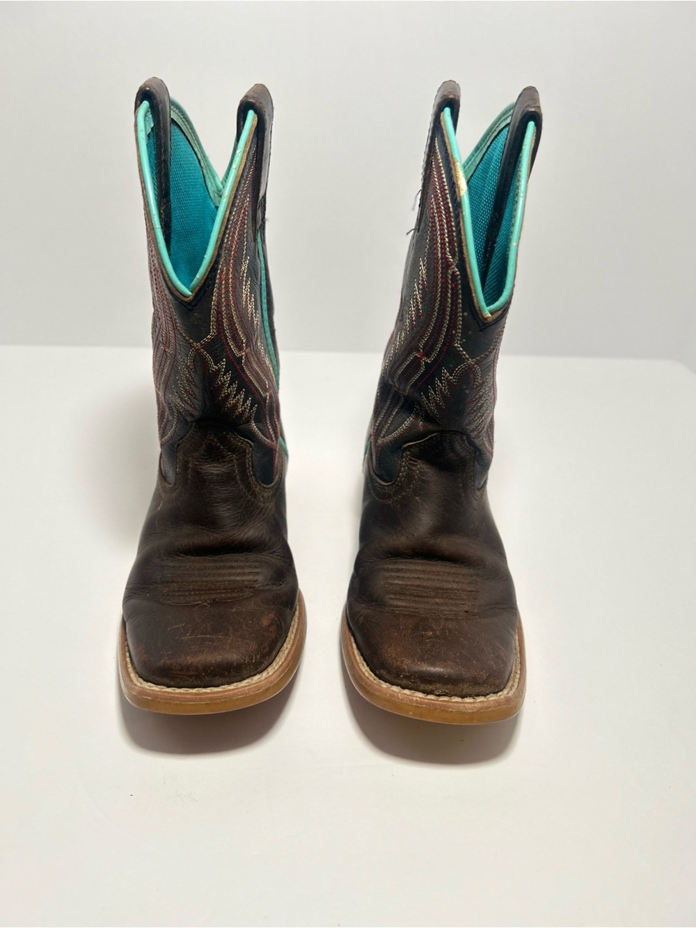 Ariat Boots Girls Size 11.5 Western Cowboy Square Toe Leather Rodeo